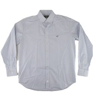 Southern Point Co Button Up The Hadley Shirt Mens Medium Blue White Striped